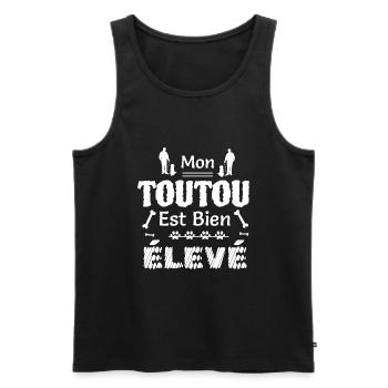 Mon toutou est bien élevé - Débardeur bio Premium Homme - noir - Devant - Michal (187cm)