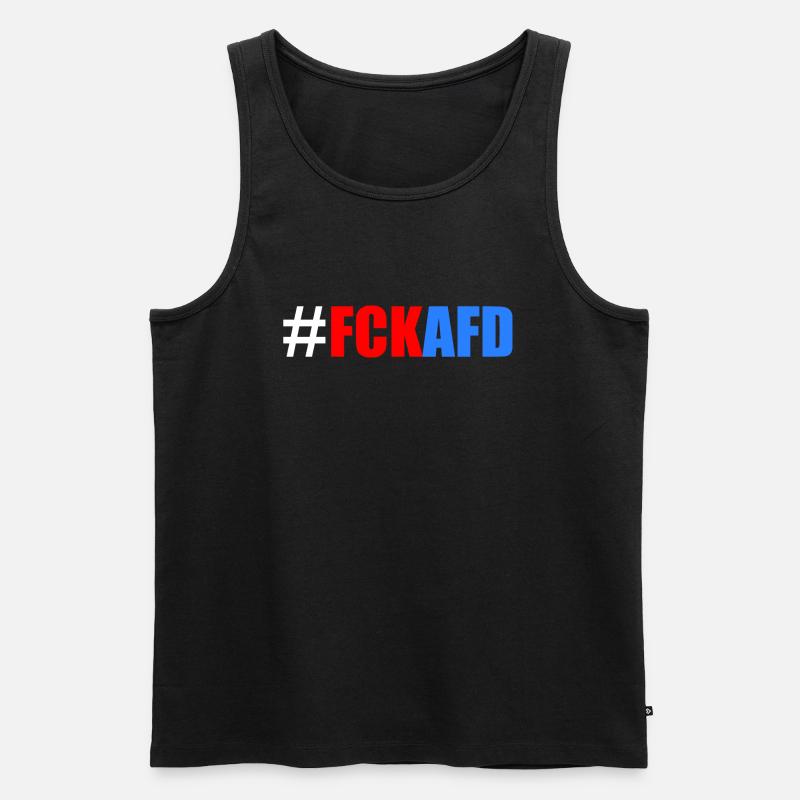 Fck afd - Männer Premium Bio Tank Top - Schwarz