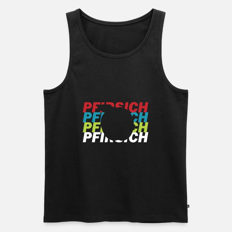 Pfirsich - Männer Premium Bio Tank Top - Schwarz