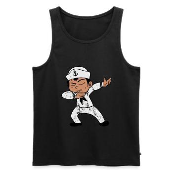 Rétro Vintage Grunge Dabbing Dab Sailor - Débardeur bio Premium Homme - noir - Devant - Michal (187cm)