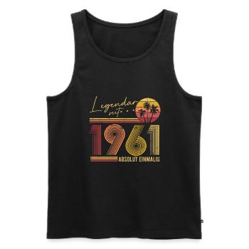 Legendär seit 1961 Retro 60. Geburtstag - Männer Premium Bio Tank Top - Schwarz - Vorne - Michal (187cm)