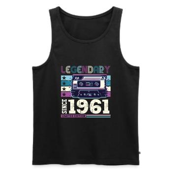Legendary 1961 61st Birthday Gift Men - Fun - Men's Premium Organic Tank Top - black - Front - AI Model Male 178 light (178cm)