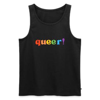 queer! - Männer Premium Bio Tank Top - Schwarz - Vorne - AI Model Male 178 light (178cm)