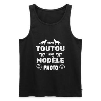 Mon toutou mon modèle photo - Débardeur bio Premium Homme - noir - Devant - AI Model Male 178 light (178cm)