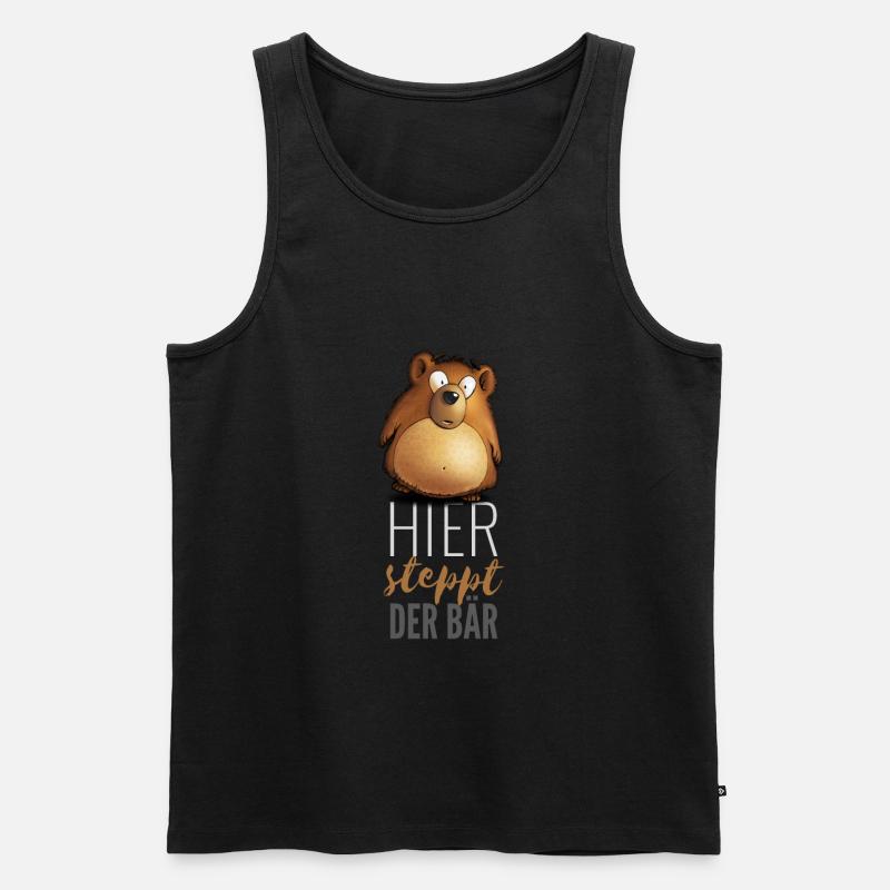 Hier steppt der Bär - Männer Premium Bio Tank Top - Schwarz
