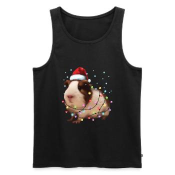 Christmas Guinea Pig - Funny Cute Santa Rodent - Men's Premium Organic Tank Top - black - Front - Michal (187cm)
