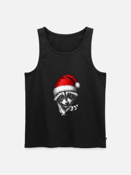 Süßes Waschbär Baby mit Mütze für Weihnachten - Männer Premium Bio Tank Top - Schwarz