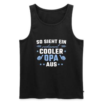 Bester Großvater Verdammt cooler Opa - Männer Premium Bio Tank Top - Schwarz - Vorne - Michal (187cm)