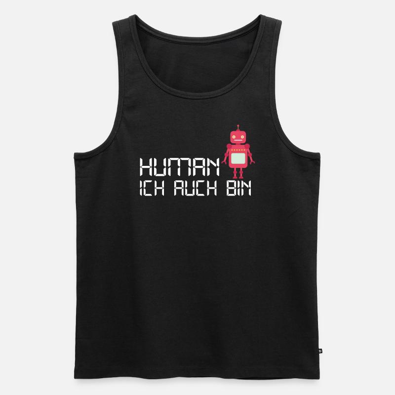 Human Robot Android Feels Human - Men's Premium Organic Tank Top - black