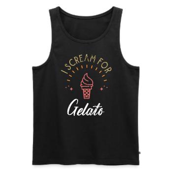 Lustiger Gelato-Liebhaber Ich schreie nach Gelato italienischem Eis - Männer Premium Bio Tank Top - Schwarz - Vorne - Michal (187cm)