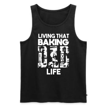 Living That Baking Dad Life Papa Baker - Men's Premium Organic Tank Top - black - Front - Michal (187cm)