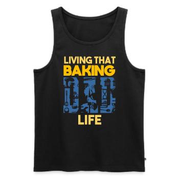 Living That Baking Dad Life Bäcker Papa - Männer Premium Bio Tank Top - Schwarz - Vorne - AI Model Male 178 light (178cm)