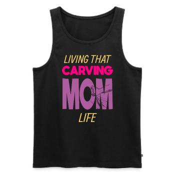 Living That Carving Mom Life Holzschnitzerin - Männer Premium Bio Tank Top - Schwarz - Vorne - AI Model Male 178 light (178cm)