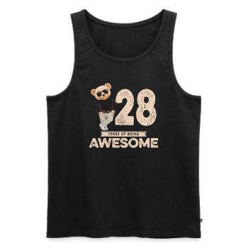 28 ans d’être un ours en peluche génial - Débardeur bio Premium Homme - noir - Devant - Michal (187cm)