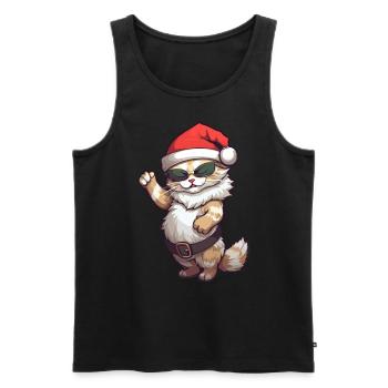 Funny Cat Sunglasses Christmas Cats - Men's Premium Organic Tank Top - black - Front - Michal (187cm)