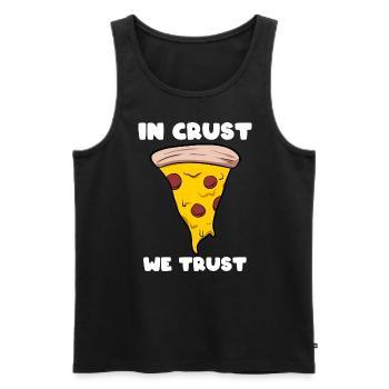 In Crust We Trust Pizza -Lieferant - Männer Premium Bio Tank Top - Schwarz - Vorne - AI Model Male 178 light (178cm)