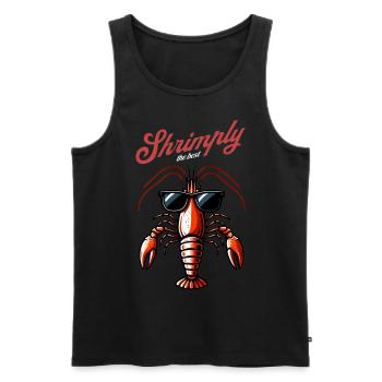 Crevettes, le meilleur jeu de mots - Débardeur bio Premium Homme - noir - Devant - AI Model Male 178 light (178cm)