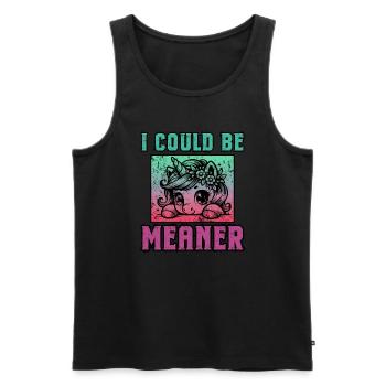 I Could Be Meaner Funny Design - Men's Premium Organic Tank Top - black - Front - AI Model Male 178 light (178cm)