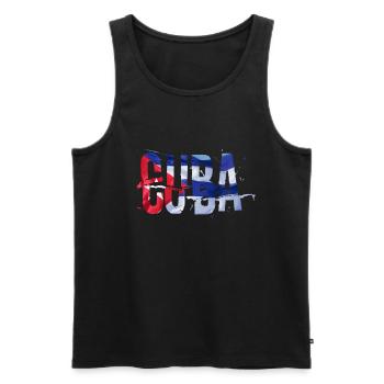 Kuba Flagge Cubanisto - Männer Premium Bio Tank Top - Schwarz - Vorne - AI Model Male 178 light (178cm)