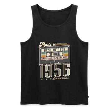 Jahrgang 1956 Vintage Geburtstag Best of 1956 - Männer Premium Bio Tank Top - Schwarz - Vorne - Michal (187cm)