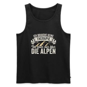 Brauche Keine Therapie Alpen Alpenüberquerung - Männer Premium Bio Tank Top - Schwarz - Vorne - Michal (187cm)