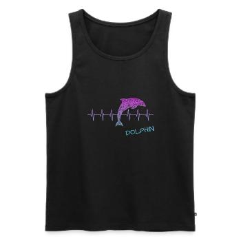 Dolphin Delfin - Männer Premium Bio Tank Top - Schwarz - Vorne - AI Model Male 178 light (178cm)