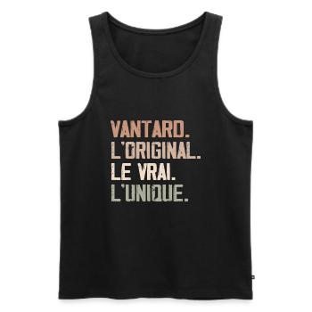 Vantard L'original le vrai l'unique - Débardeur bio Premium Homme - noir - Devant - AI Model Male 178 light (178cm)