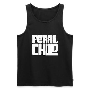 Feral Child funny design - Men's Premium Organic Tank Top - black - Front - Michal (187cm)