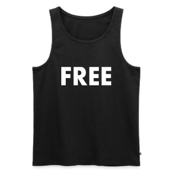 Free - Männer Premium Bio Tank Top - Schwarz - Vorne - Michal (187cm)