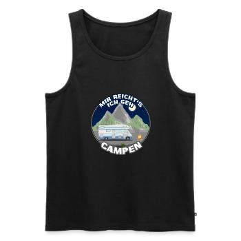 "Mir reicht's ich geh CAMPEN" Geschenk für Camper - Männer Premium Bio Tank Top - Schwarz - Vorne - Michal (187cm)