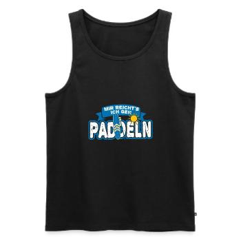 Mir reicht's ich geh PADDELN - Stand Up Paddling - Männer Premium Bio Tank Top - Schwarz - Vorne - Michal (187cm)