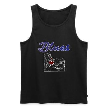 Vivre le blues et sa musique - Débardeur bio Premium Homme - noir - Devant - AI Model Male 178 light (178cm)