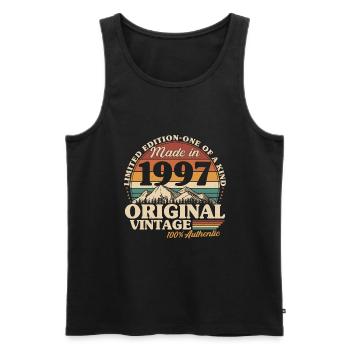 1997 Vintage Vintage Birthday Retro Gift - Men's Premium Organic Tank Top - black - Front - AI Model Male 178 light (178cm)