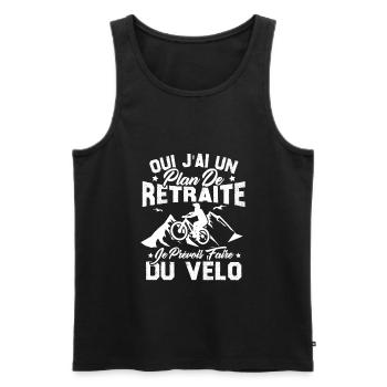 J'ai un plan de retraite je prévois faire du vélo - Débardeur bio Premium Homme - noir - Devant - Michal (187cm)