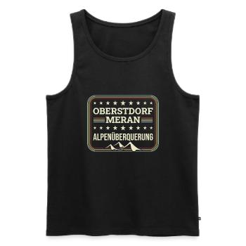 Alpenüberquerung Oberstdorf Meran E5 Fernwanderweg - Männer Premium Bio Tank Top - Schwarz - Vorne - Michal (187cm)