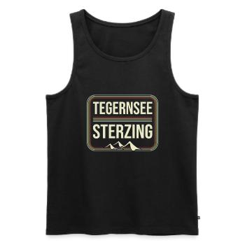 Traversée des Alpes Tegernsee Sterzing - Débardeur bio Premium Homme - noir - Devant - AI Model Male 178 light (178cm)