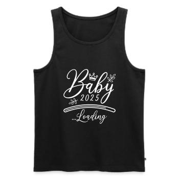 Baby 2025 Loading Spruch - Männer Premium Bio Tank Top - Schwarz - Vorne - AI Model Male 178 light (178cm)
