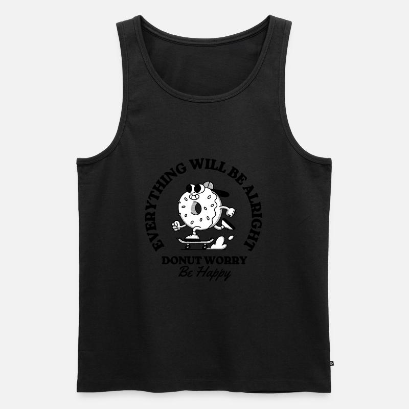 Donut-Sorge, sei glücklich - Männer Premium Bio Tank Top - Schwarz