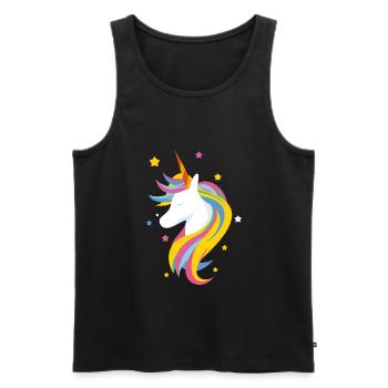 Cute unicorn - Men's Premium Organic Tank Top - black - Front - Michal (187cm)