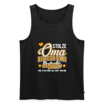 Geschenk für Oma von Enkel - Männer Premium Bio Tank Top - Schwarz - Vorne - Michal (187cm)