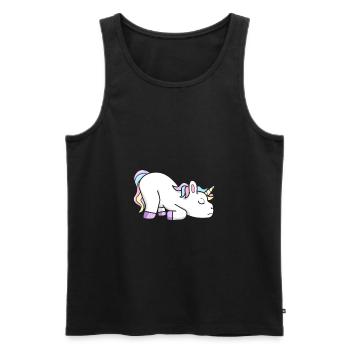 Unicorn tired - Men's Premium Organic Tank Top - black - Front - AI Model Male 178 light (178cm)