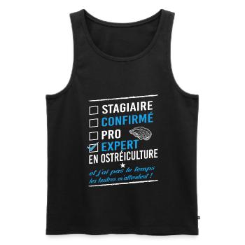 expert ostréiculteur ostréiculture - Débardeur bio Premium Homme - noir - Devant - Michal (187cm)