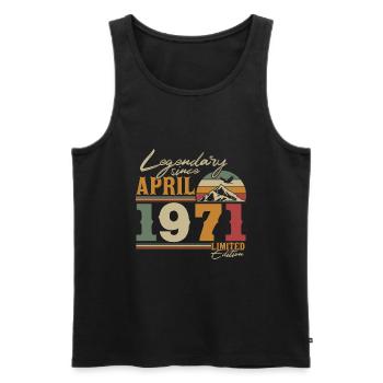 Millésime avril 1971 Rétro Vintage anniversaire - Débardeur bio Premium Homme - noir - Devant - Michal (187cm)