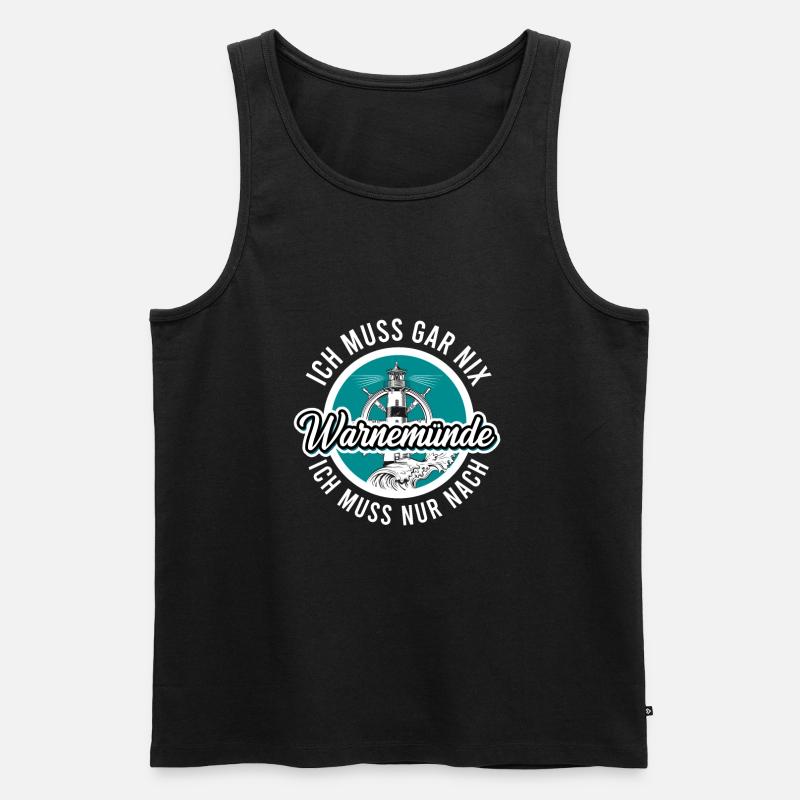 Warnemünde - Männer Premium Bio Tank Top - Schwarz