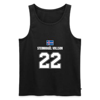 Fußball Island Sauf Trikot Sternhagel Vollson 22 - Männer Premium Bio Tank Top - Schwarz - Vorne - Michal (187cm)
