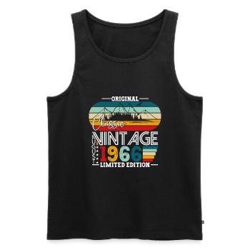 Jahrgang 1966 56. Geburtstag Geschenk August Fun - Männer Premium Bio Tank Top - Schwarz - Vorne - Michal (187cm)
