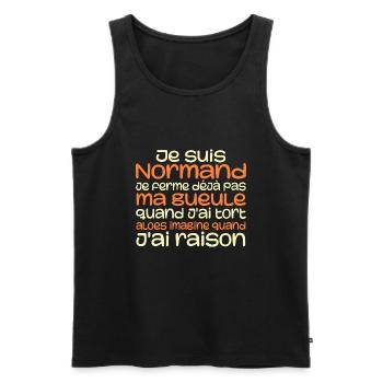 Je suis Normand - Idée cadeau pour un Normand - Débardeur bio Premium Homme - noir - Devant - Michal (187cm)
