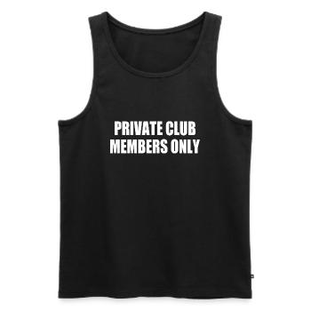 private club members only - Men's Premium Organic Tank Top - black - Front - AI Model Male 178 light (178cm)