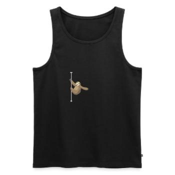 Cute sloth makes pole dance - Men's Premium Organic Tank Top - black - Front - AI Model Male 178 light (178cm)
