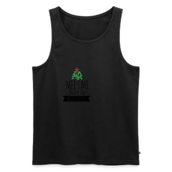 Meet me under the mistletoe! Mistelzweig treffe - Männer Premium Bio Tank Top - Schwarz - Vorne - AI Model Male 178 light (178cm)